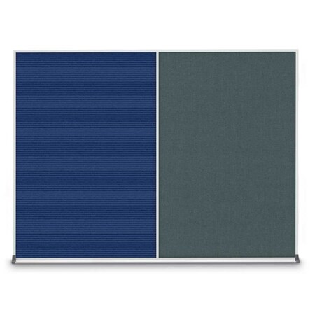 United Visual Products Triple Door Radius Corkboard, 96"X48", B UV8006-BLACK-COBACC